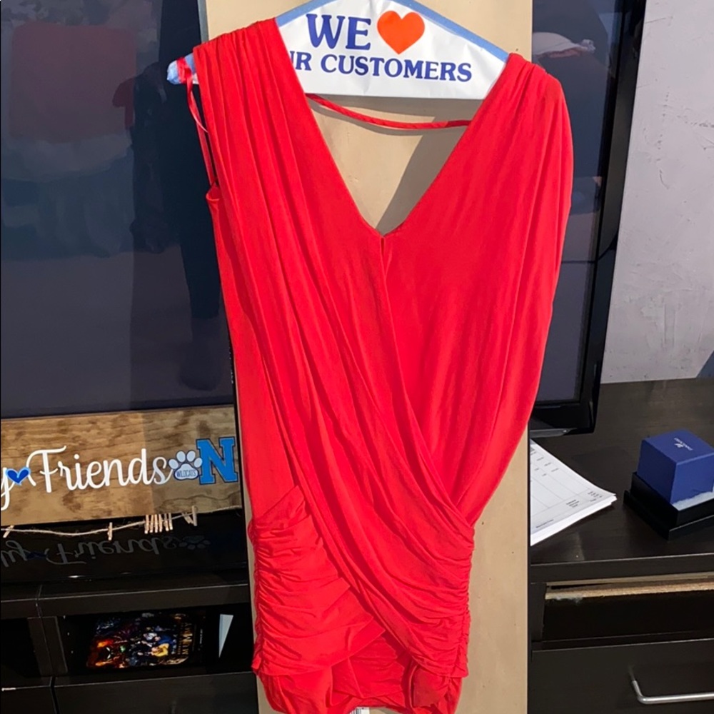 Red wrap type BCBG dress